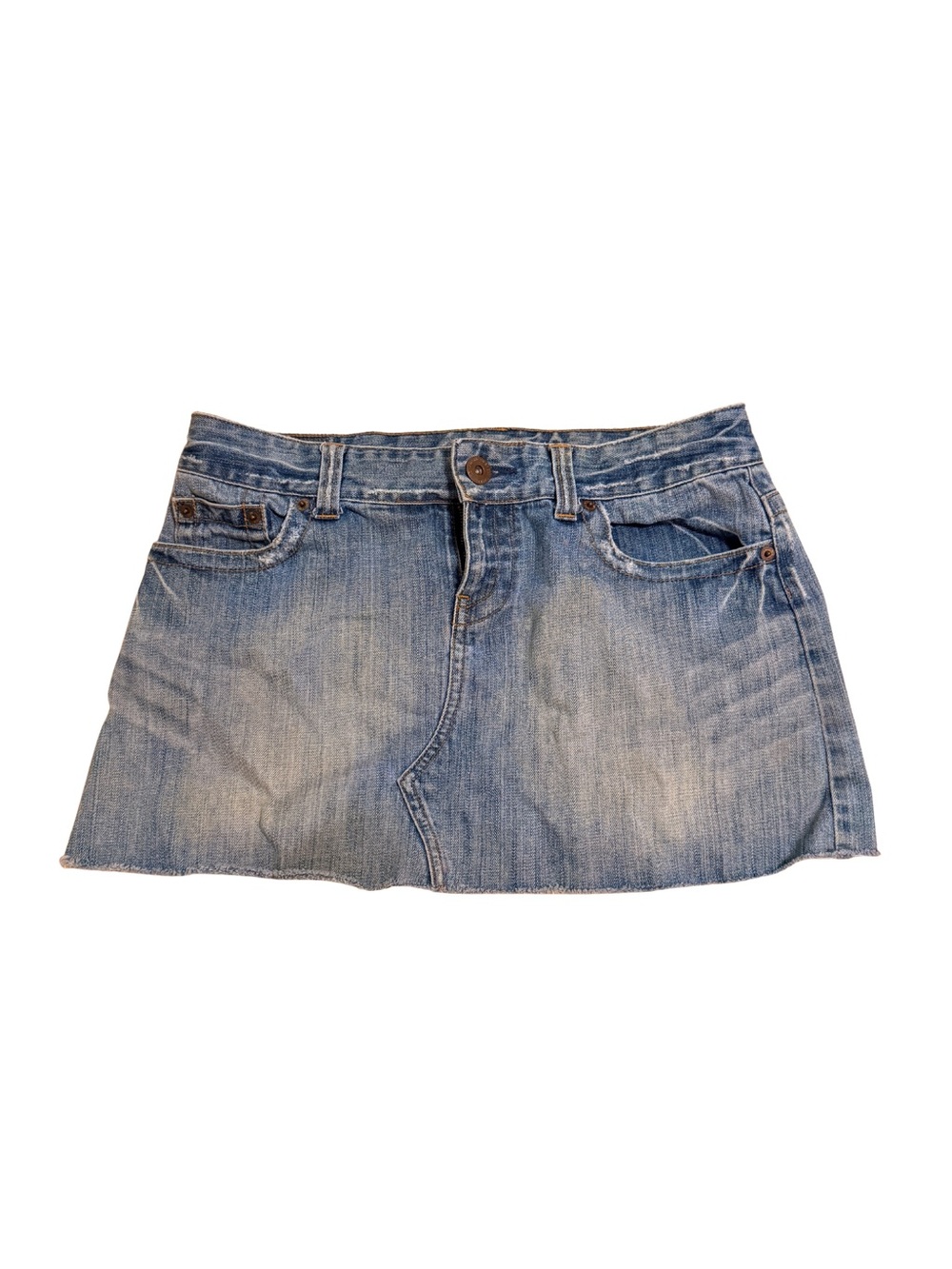 Vintage American Eagle Outfitters Light Blue Washed Denim Mini Skirt